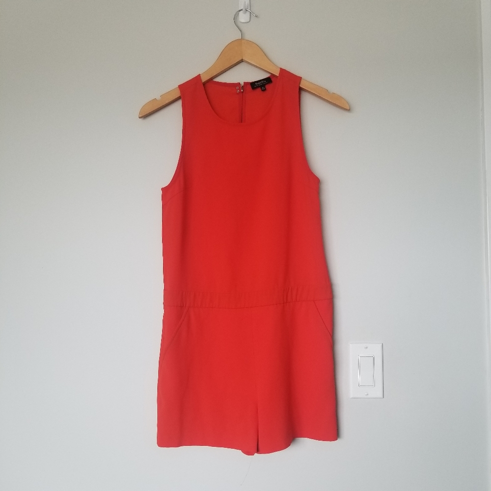 Aritzia Babaton Romper - red/orange, sleeveless Size 00